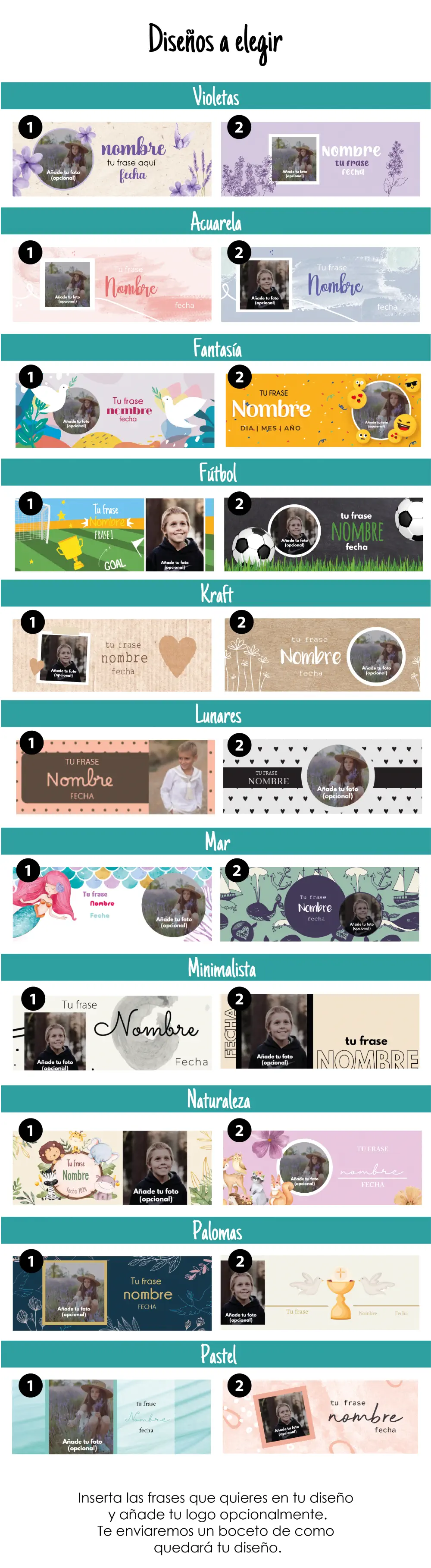 size chart comunion horizontal violeta